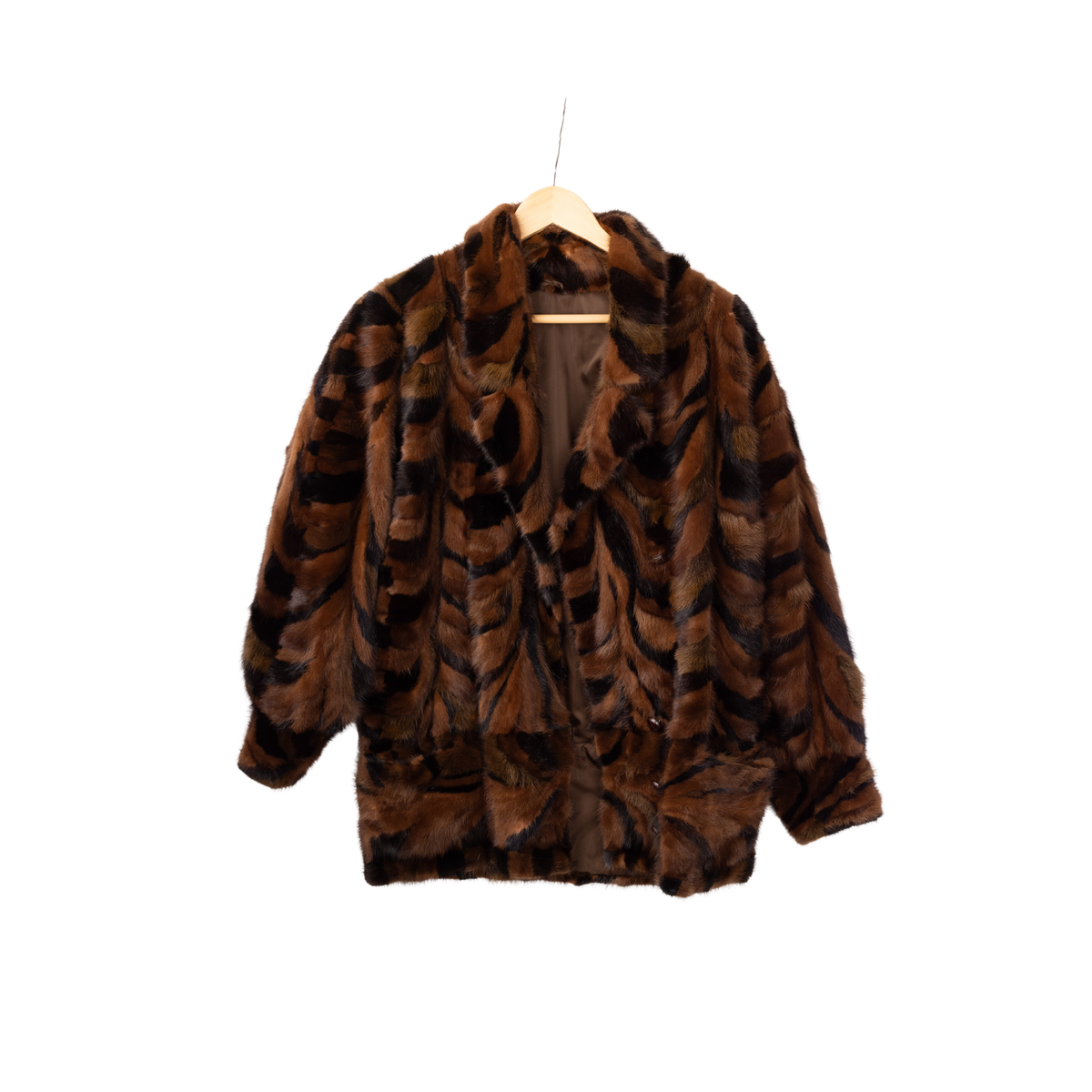 Vintage Two-Tone Brown & Black Mink Fur Coat