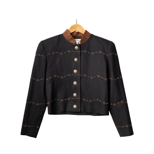 Vintage BMW Fort Worth Barbed Wire Bolero Jacket, front view