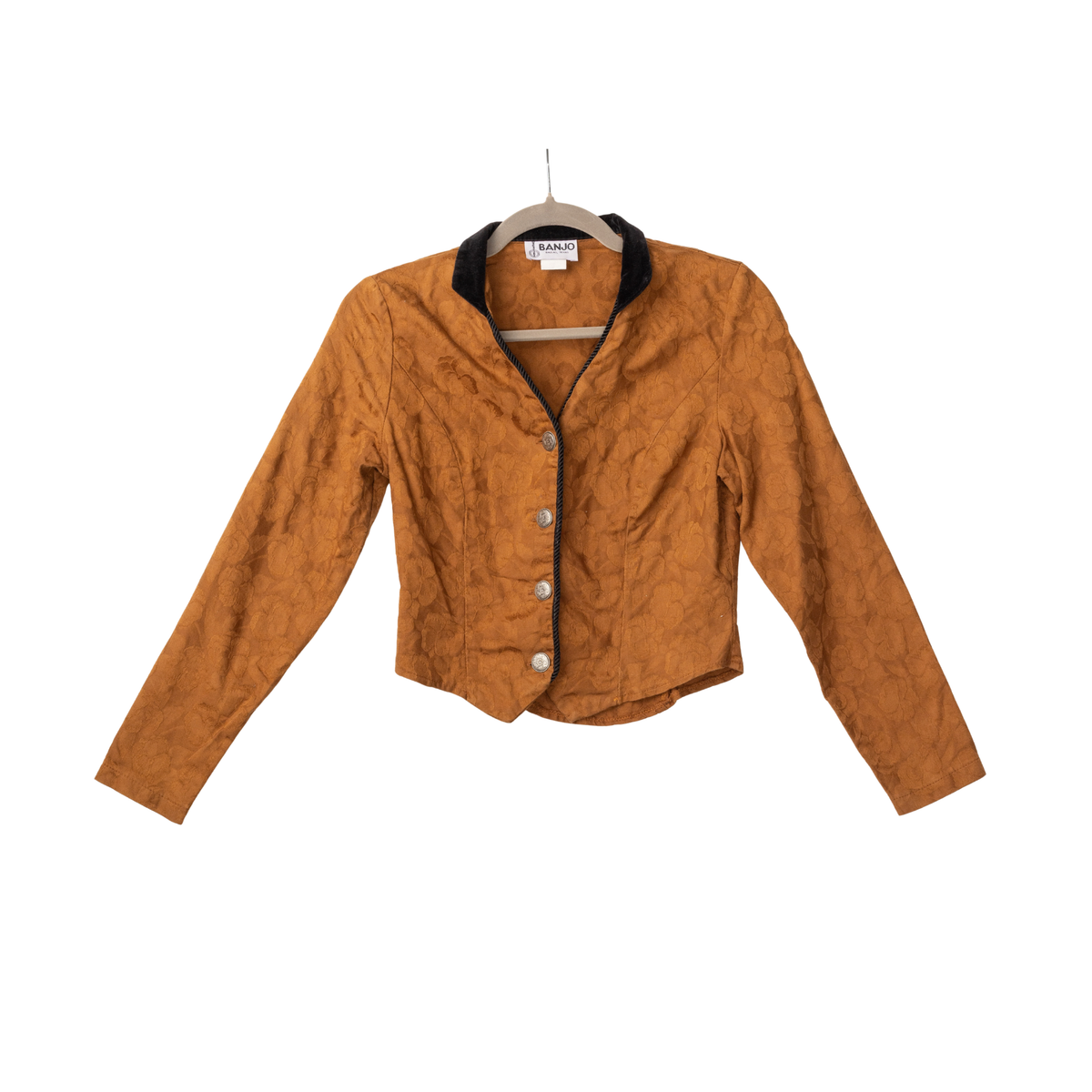 Vintage Banjo Rust Floral Jacquard Western Top