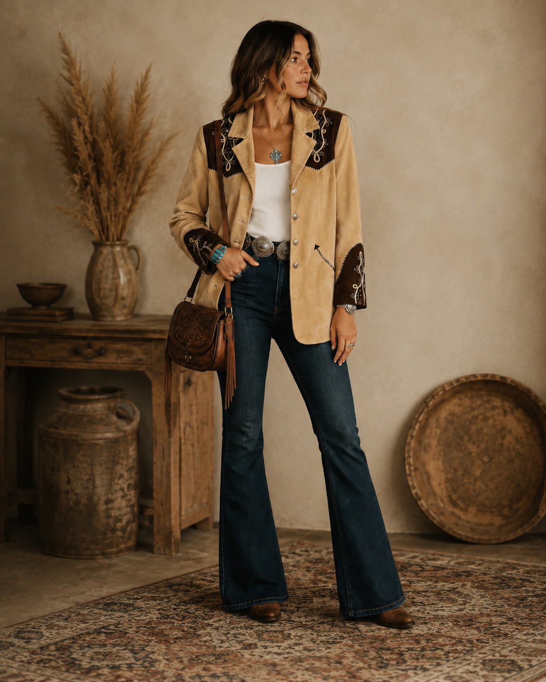 Vintage Scully Two-Tone Suede Western Blazer, additional view