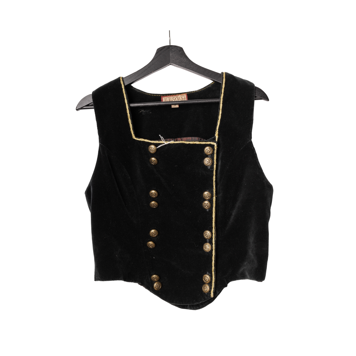 Vintage Double D Ranch Black Velvet Vest with Gold Trim