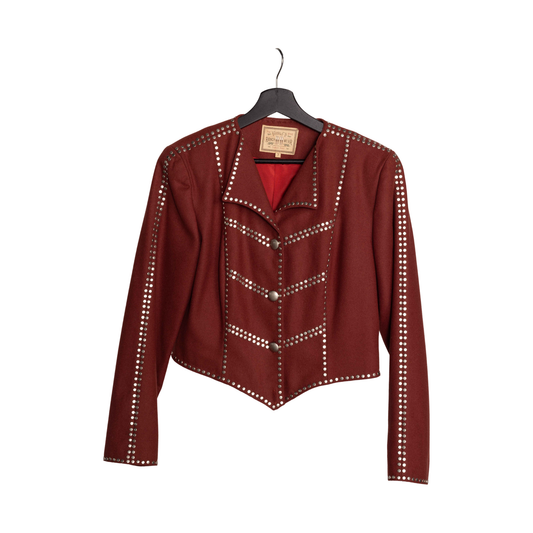 Vintage Double D Ranch Brown Studded Western Jacket, front view