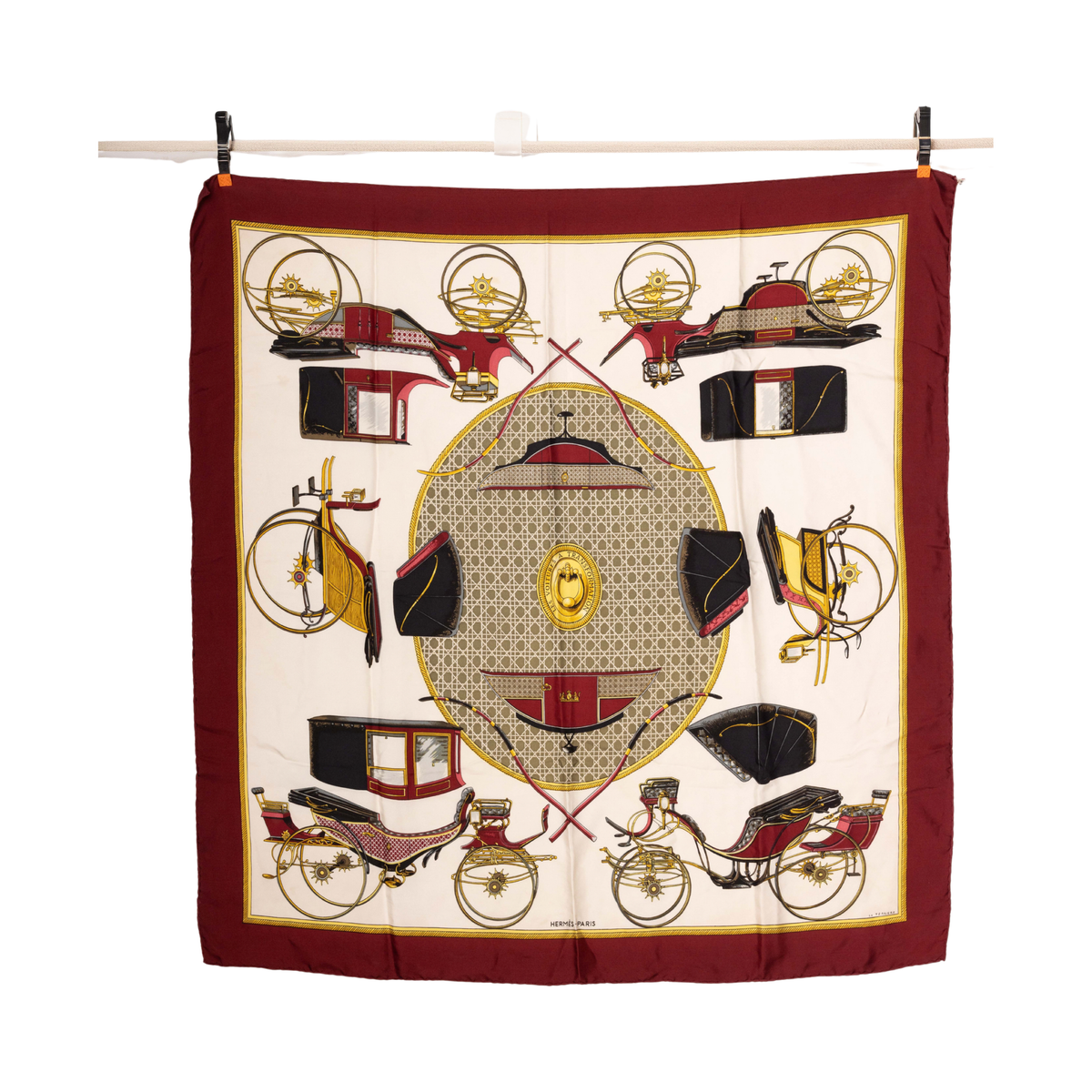 Vintage Hermès Les Voitures à Transformation Scarf