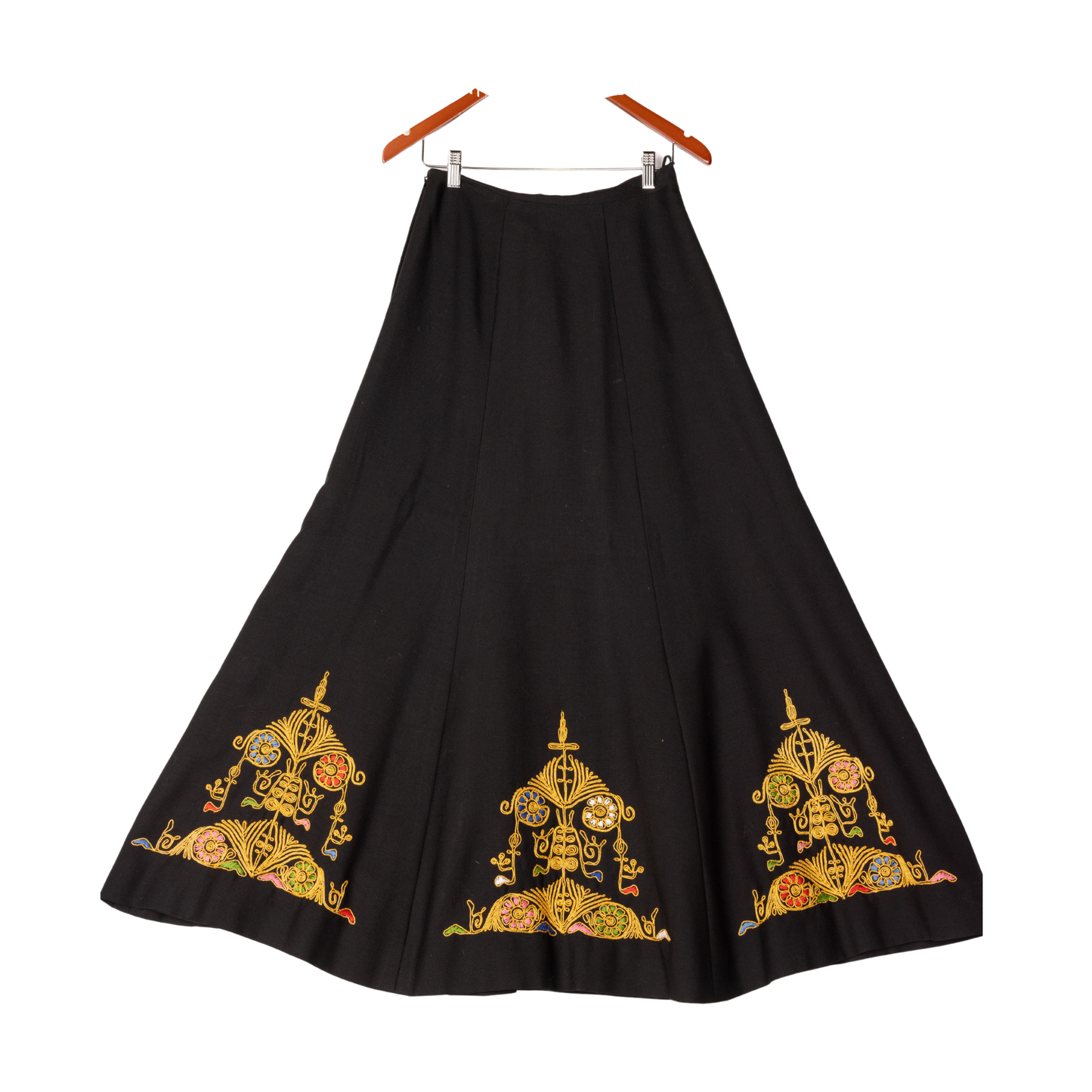 Parisian Vintage Embroidered Maxi Skirt