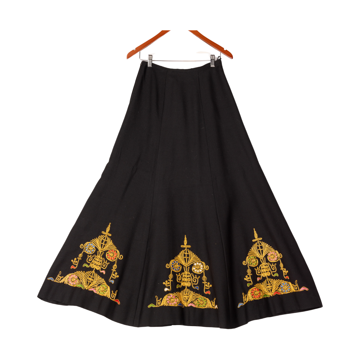 Parisian Vintage Embroidered Maxi Skirt