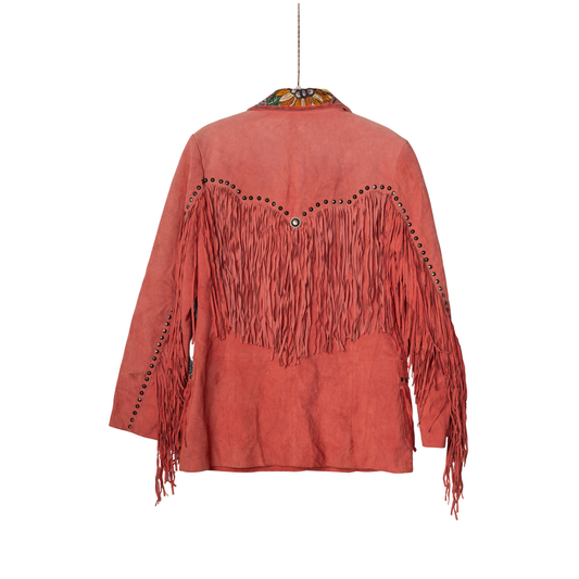 Custom Reworked Cripple Creek Suede Fringe Jacket, back view