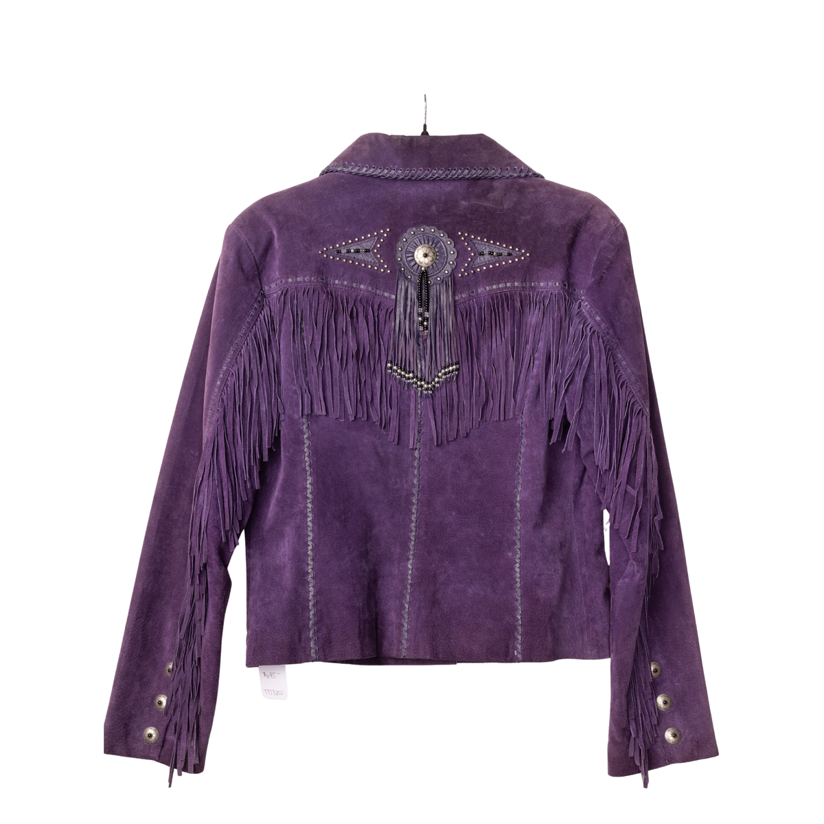Vintage Scully Purple Suede Fringe Jacket with Tassel Detailing