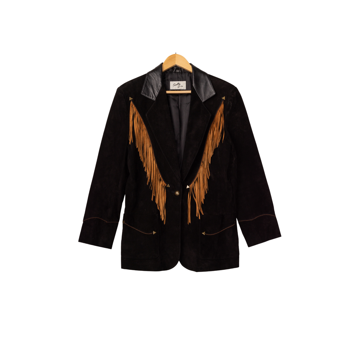 Vintage Scully Black Suede Fringe Blazer, additional view