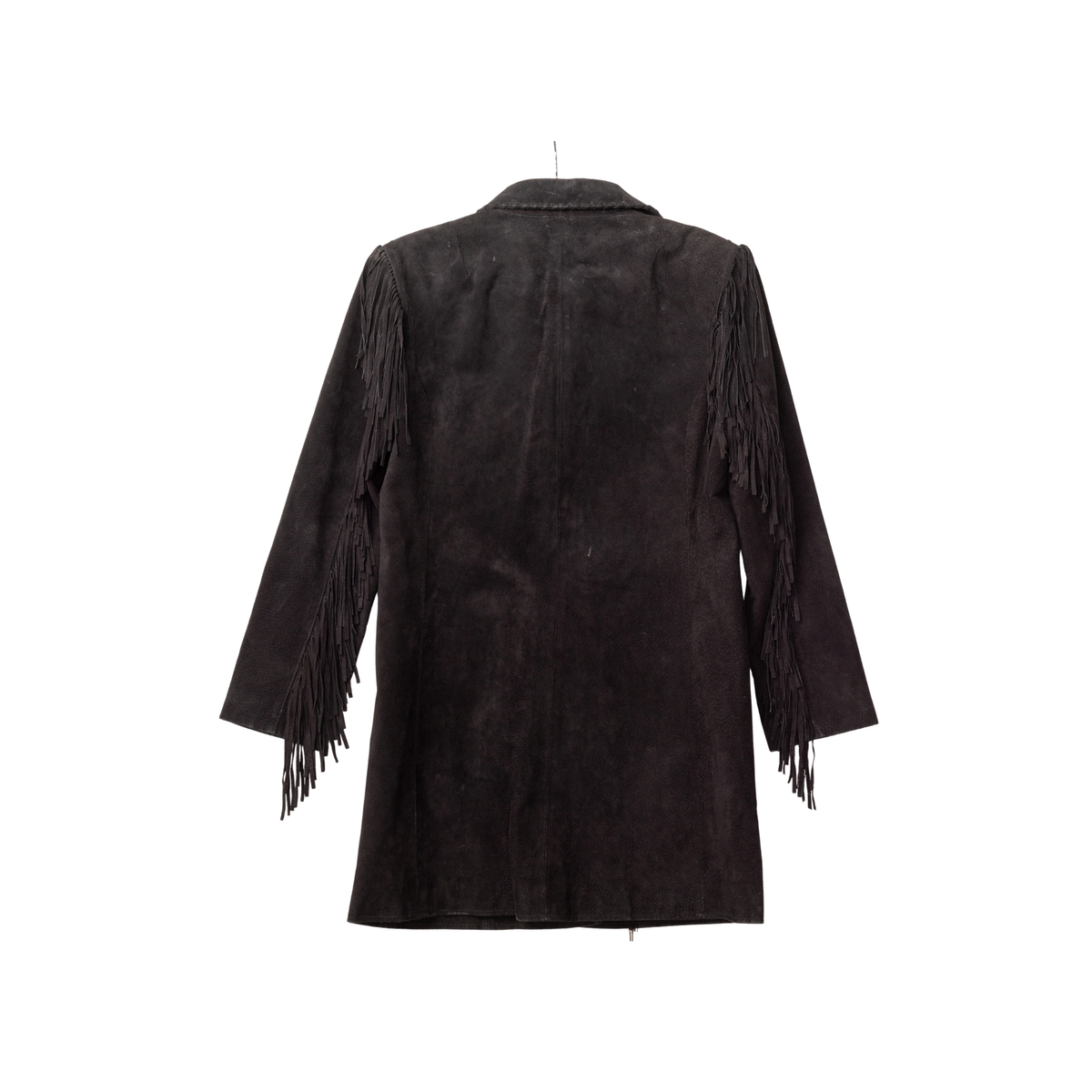 Vintage Scully Long Black Suede Fringe Jacket, additional view