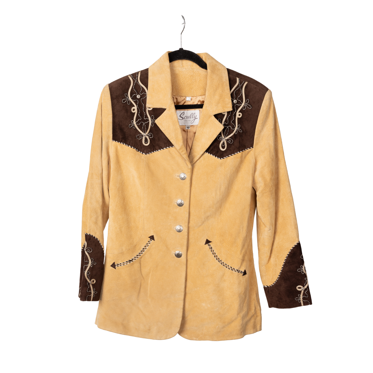 Vintage Scully Two-Tone Suede Western Blazer, front view