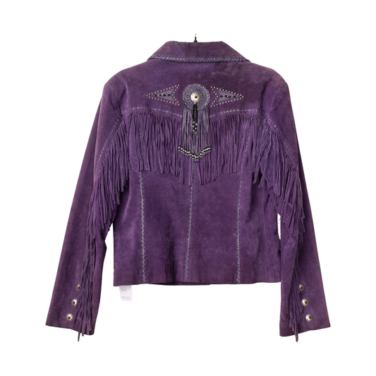 Vintage Scully Purple Suede Fringe Jacket with Tassel Detailing | Size Medium