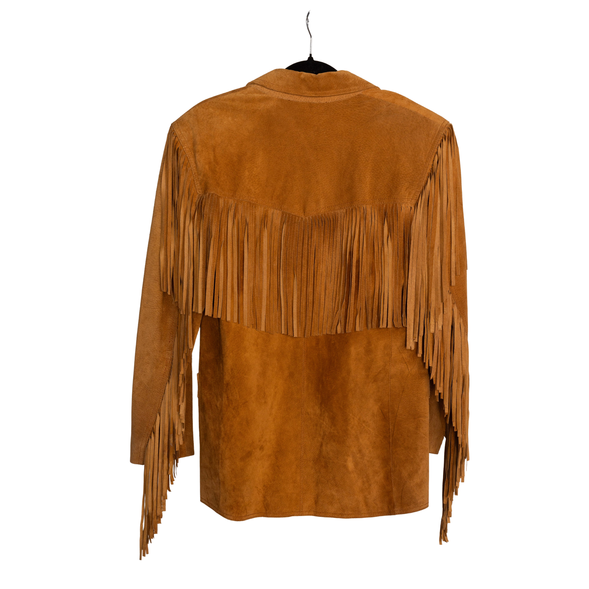 Vintage Cognac Suede Fringe Western Jacket