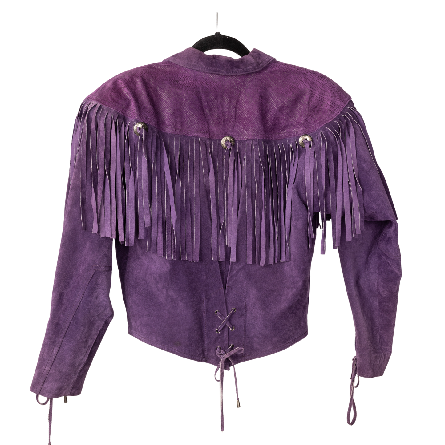 Vintage Purple Suede Fringe Western Jacket