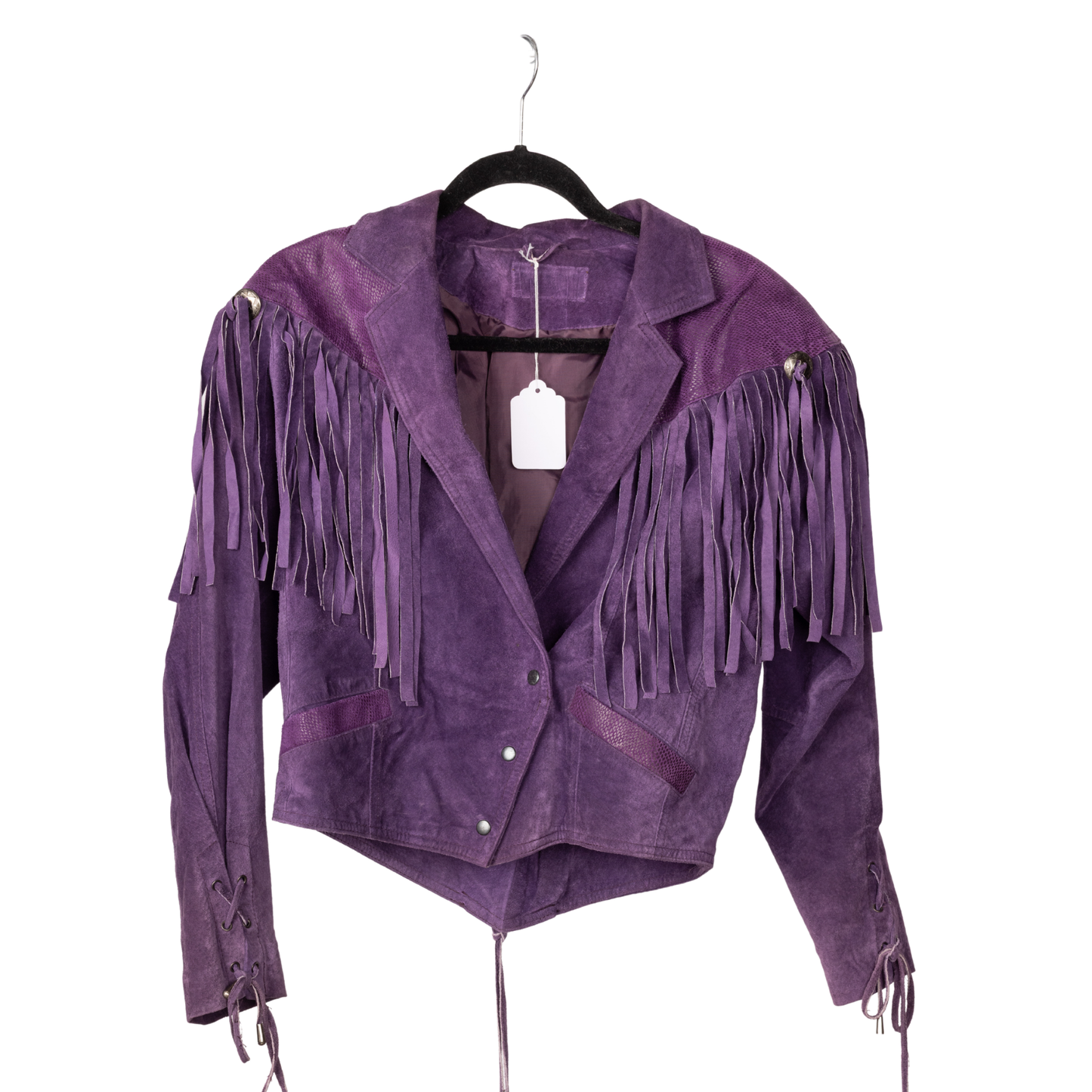 Vintage Purple Suede Fringe Western Jacket