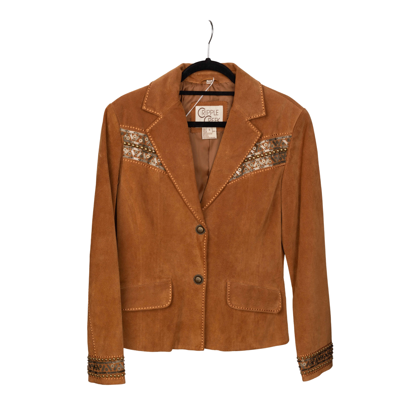 Vintage Cripple Creek Embellished Suede Jacket